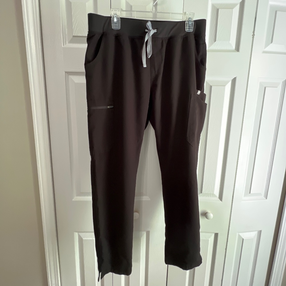Figs Yola high waist skinny scrubs pant Black